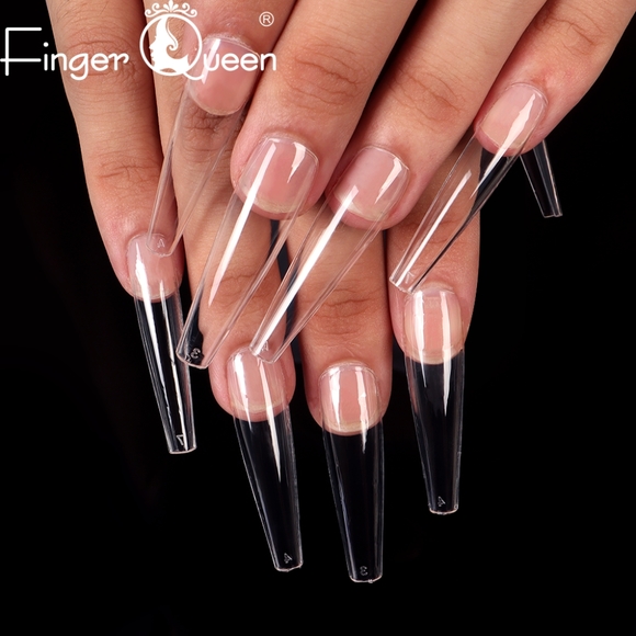 NWT 》2×《 100-pc ARTIFICIAL NAILS: TRANSLUCENT COFFIN SHAPED! - Picture 10 of 13